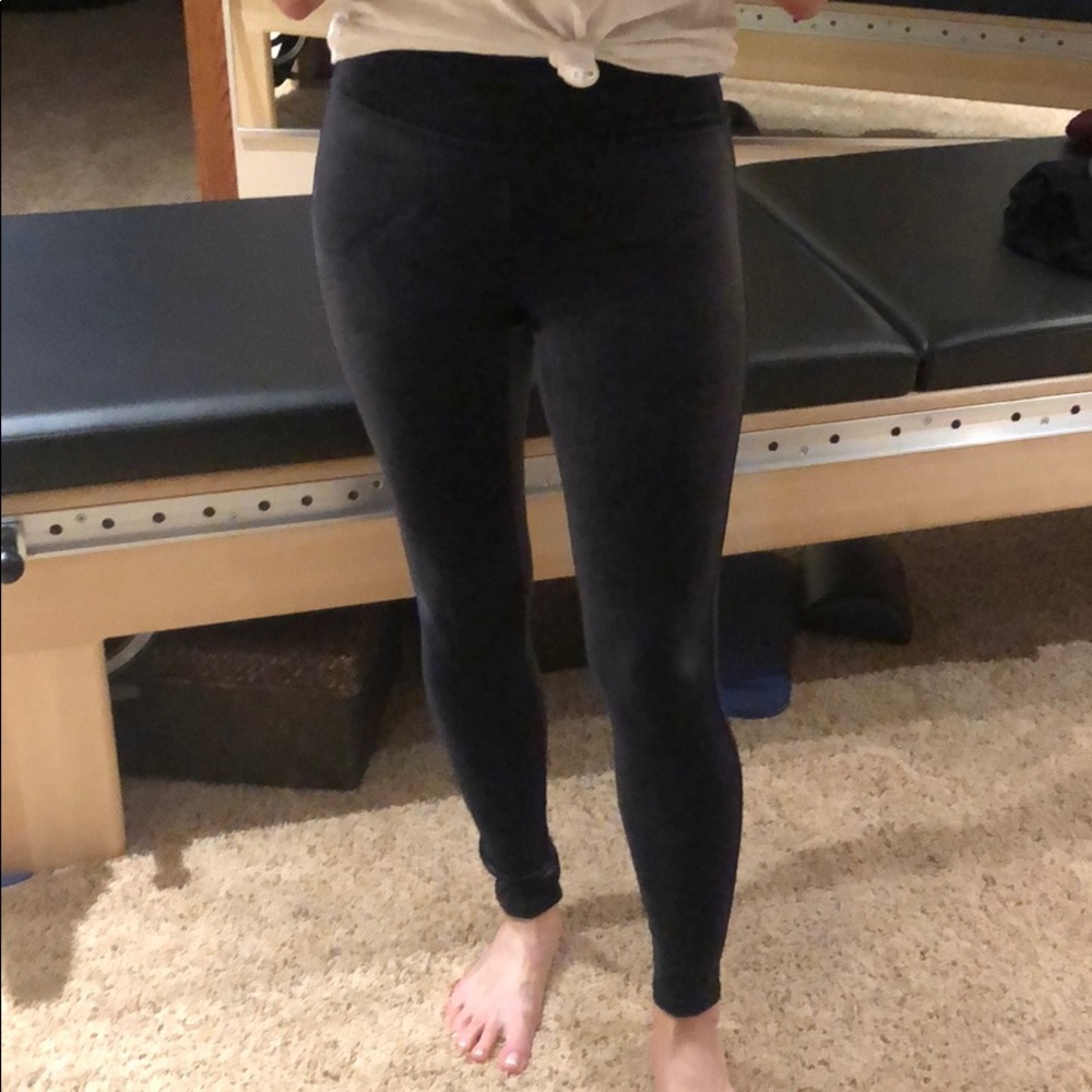 Spanx navy velour leggings